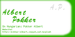 albert pokker business card